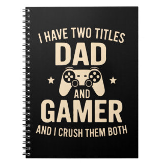Ich habe zwei Titel Vater und Gamer Lustiger Gamin Notizblock