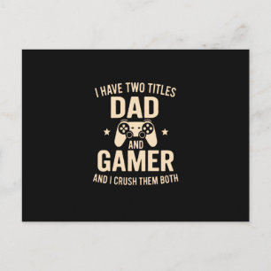 Ich habe zwei Titel Vater und Gamer Lustiger Gamin Postkarte