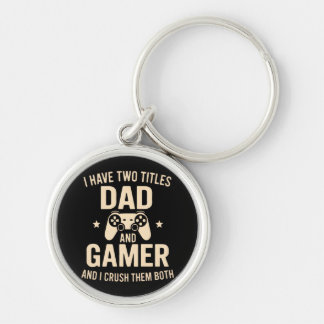 Ich habe zwei Titel Vater und Gamer Lustiger Gamin Schlüsselanhänger