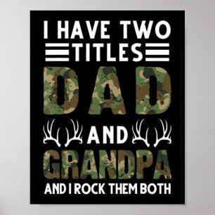 Ich habe zwei Titel Vater und Opa Jagd Hirsche Poster