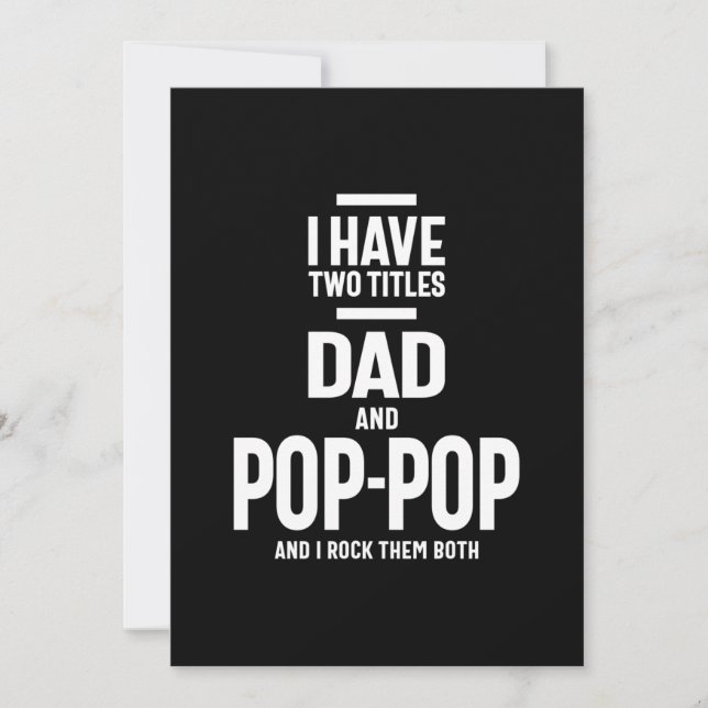 Ich habe zwei Titel Vater und Pop-Pop Einladung (Vorderseite)