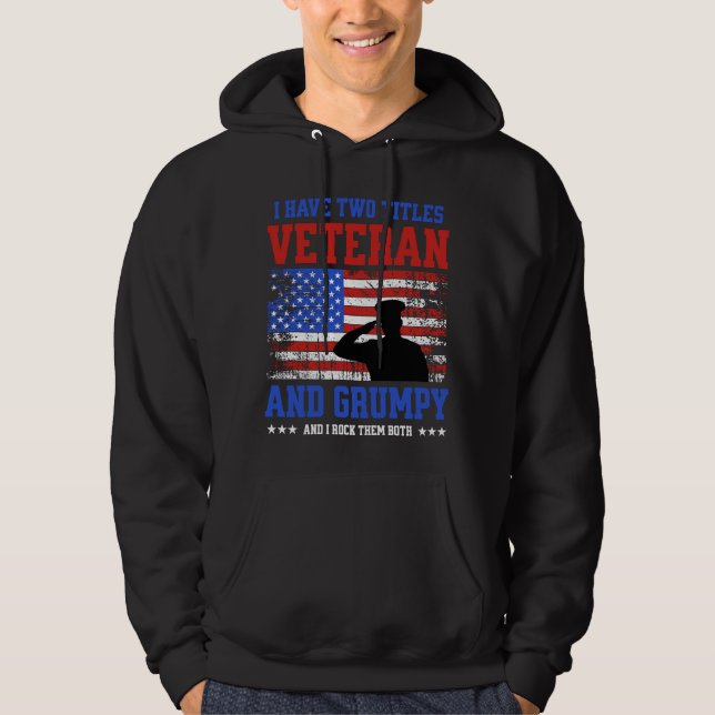 Ich habe zwei Titeln Veteran und gruseligen lustig Hoodie (Vorderseite)