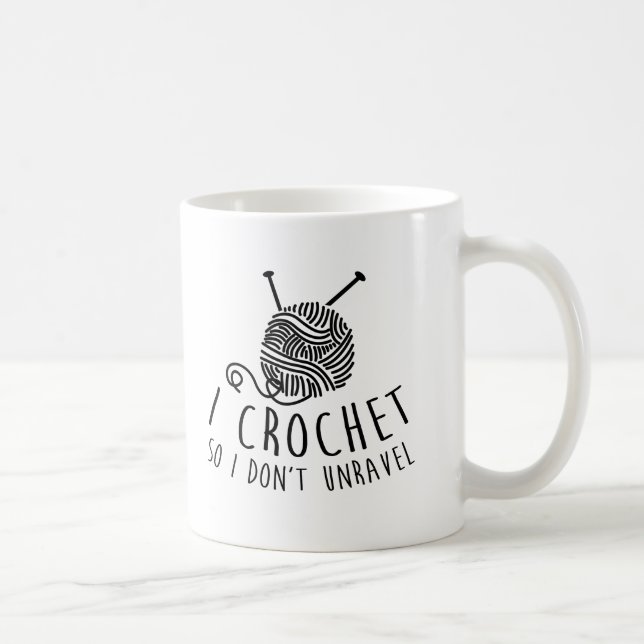 Ich häkele, also entwirre mich ich nicht kaffeetasse (Rechts)