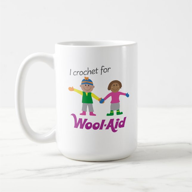 Ich häkele für Wolle-HilfeTasse Kaffeetasse (Links)