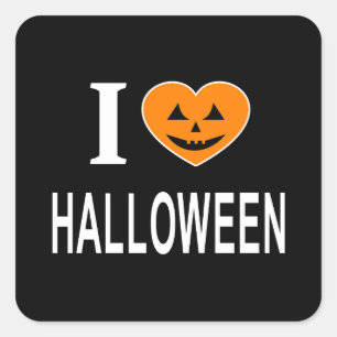Ich ❤️ HALLOWEEN Ich liebe HALLOWEEN Ich mag HALLO Quadratischer Aufkleber