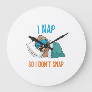 Ich halte ein Nickerchen, damit ich nicht schnappe Große Wanduhr