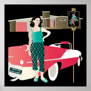 Ich halte für Mah Jongg Retro House Poster