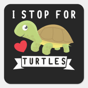 Ich halte für Schildkröten-Meeresschildkröten- Quadratischer Aufkleber
