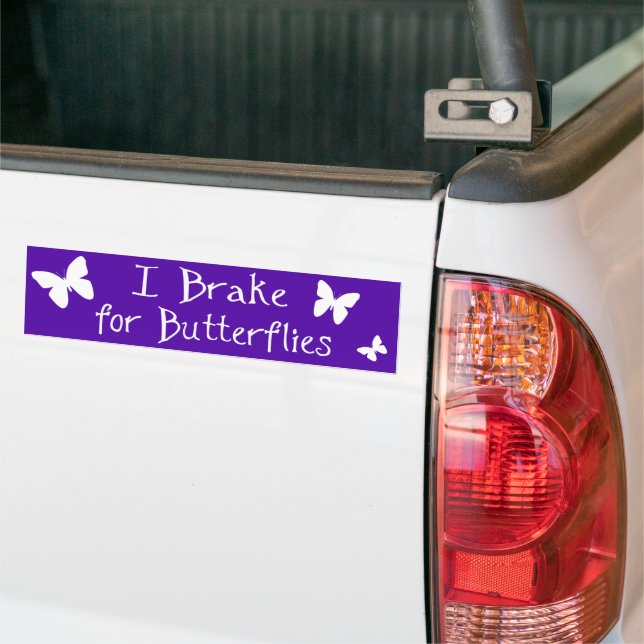 Ich halte für Schmetterlinge, lila Autoaufkleber. Autoaufkleber (Auf Lkw)
