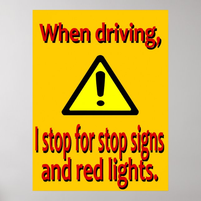 Ich halte für Stoppschilder Plakat (Vorne)