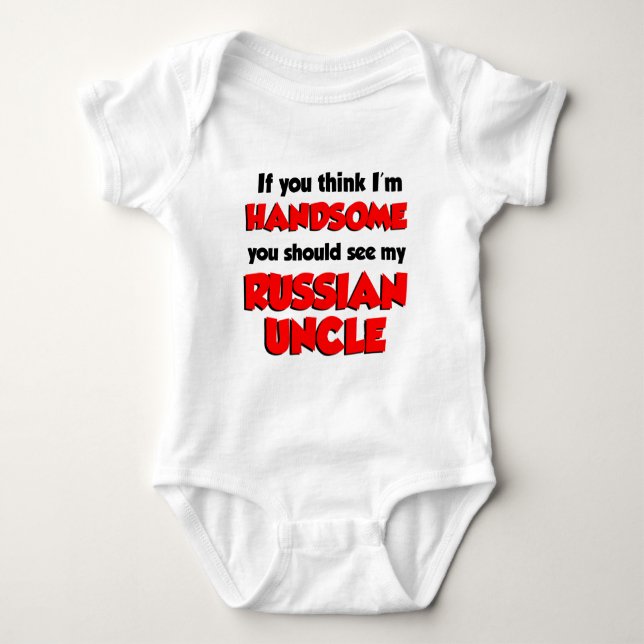 Ich halte mich für einen schönen russischen Onkel Baby Strampler (Vorderseite)