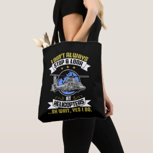Ich halte nicht immer an und schaue mir Hubschraub Tasche