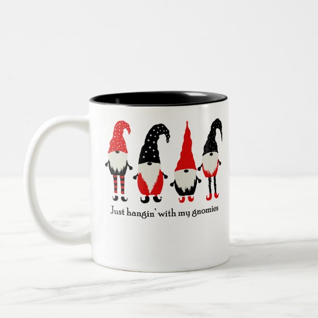 Ich hänge einfach mit meinen Gnomen Zweifarbige Tasse (Links)