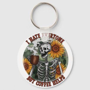 Ich hasse alle, aber Kaffee hilft Tasse Schlüsselanhänger