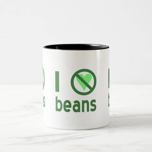 Ich hasse Bohnen Zweifarbige Tasse (Mittel)