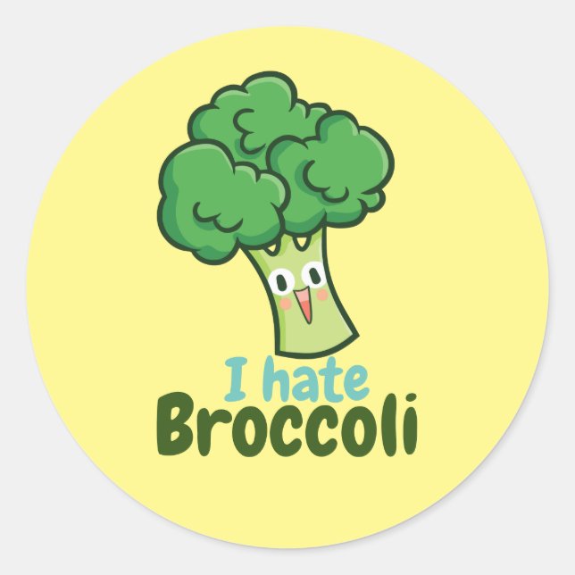 Ich hasse Broccoli Boy's Round Sticker (Vorderseite)