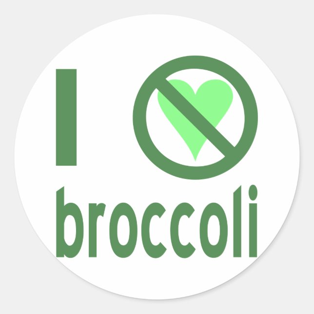 Ich hasse Broccoli I Keine Liebe Broccoli Runder Aufkleber (Vorderseite)