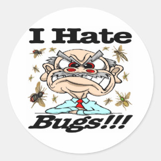 Ich hasse Bugs! Runder Aufkleber