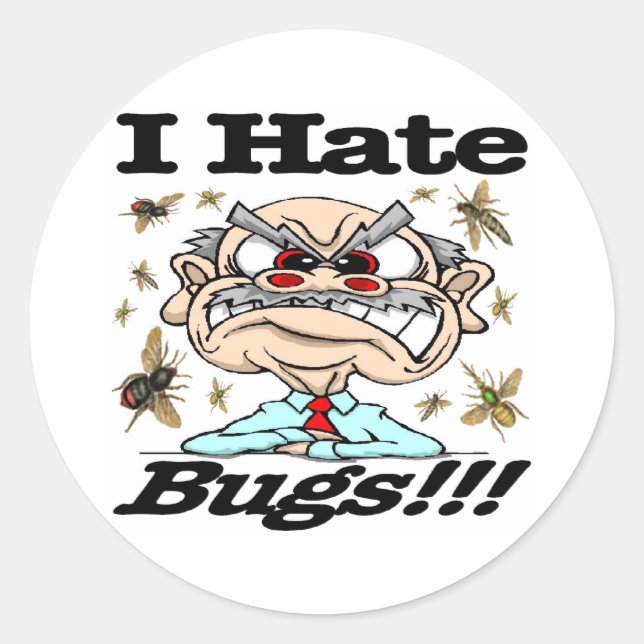 Ich hasse Bugs! Runder Aufkleber (Vorderseite)