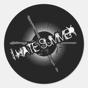 Ich hasse den Sommer Runder Aufkleber