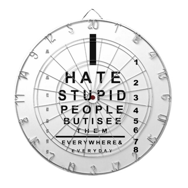 Ich hasse dumme Leute, die auf der Karte stehen Dartscheibe (vorne)