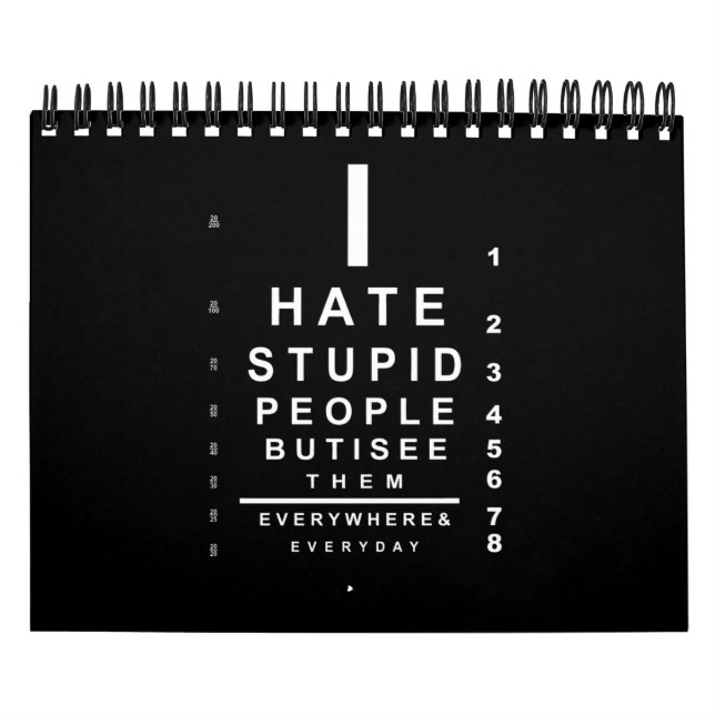 Ich hasse dumme Leute, die auf der Karte stehen Kalender (Titelbild)