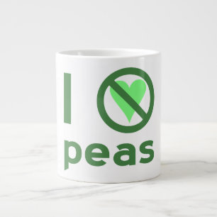 Ich hasse Erbsen Grüner Text Jumbo-Tasse