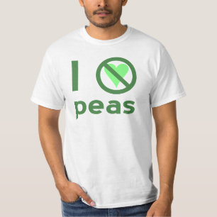 Ich hasse Erbsen Grüner Text T-Shirt