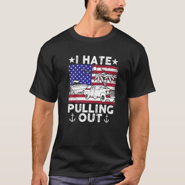 Ich hasse es, den Kapitän des Retro-Bootes Moto au T-Shirt (Vorderseite)