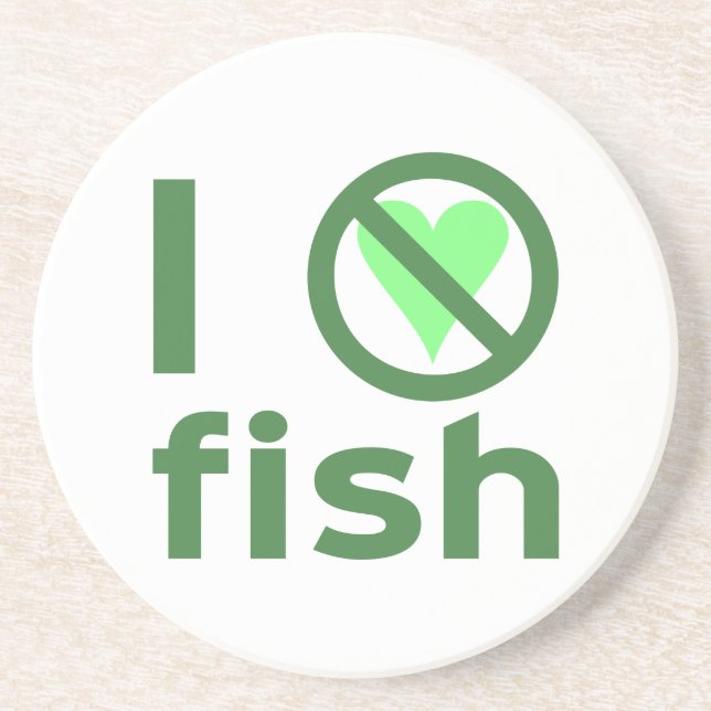 Ich hasse Fisch Getränkeuntersetzer (Vorne)
