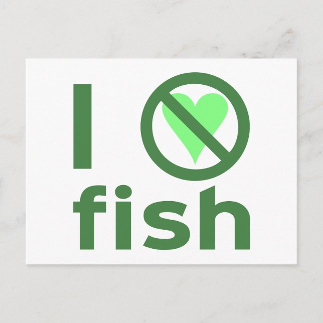 Ich hasse Fisch Postkarte (Vorderseite)