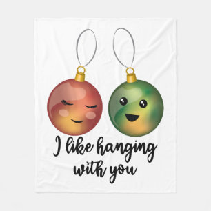 Ich hasse gerne mit Weihnachtsschmuck Fleecedecke