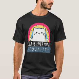 Ich hasse jeden gleichermaßen Rainbow Cat T-Shirt