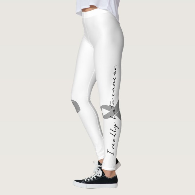 Ich hasse Krebs wirklich | Benutzerdefinierte Ribb Leggings (Links)