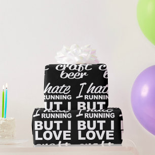 Ich hasse Laufen, aber ich liebe Craft Beer Geschenkpapier