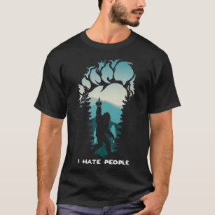 Ich hasse Leute Bigfoot Footprint T-Shirt