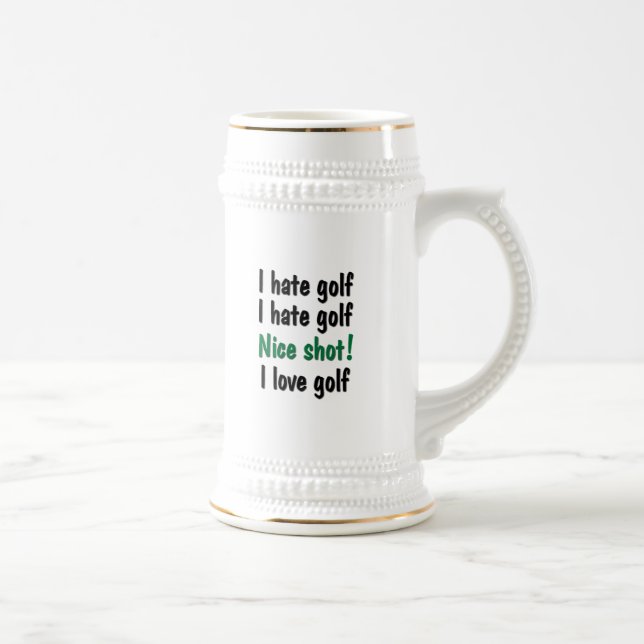 Ich hasse - Liebe-Golf Bierglas (Rechts)