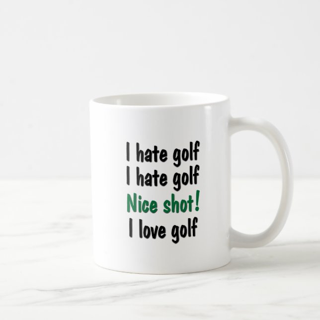 Ich hasse - Liebe-Golf Kaffeetasse (Rechts)