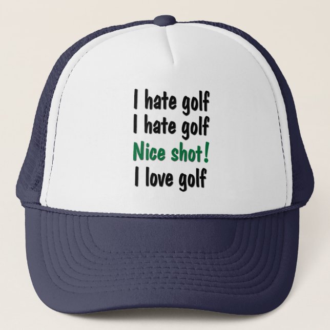 Ich hasse - Liebe-Golf Truckerkappe (Vorderseite)