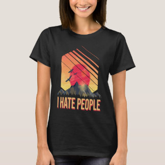 Ich hasse Menschen Camping Wandern Berge Sonnenunt T-Shirt