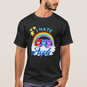 Ich hasse Menschen Regenbogenbär Sarcastic Introve T-Shirt