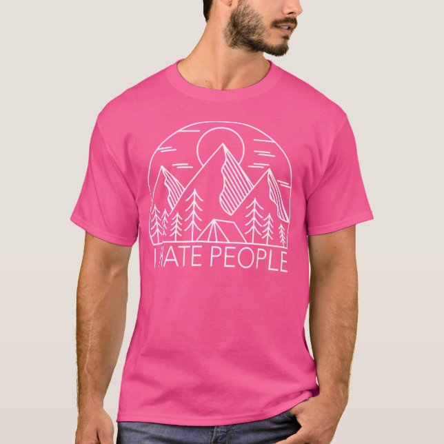 Ich hasse Menschen Sonnenliches Camping Wandern Mo T-Shirt (Vorderseite)