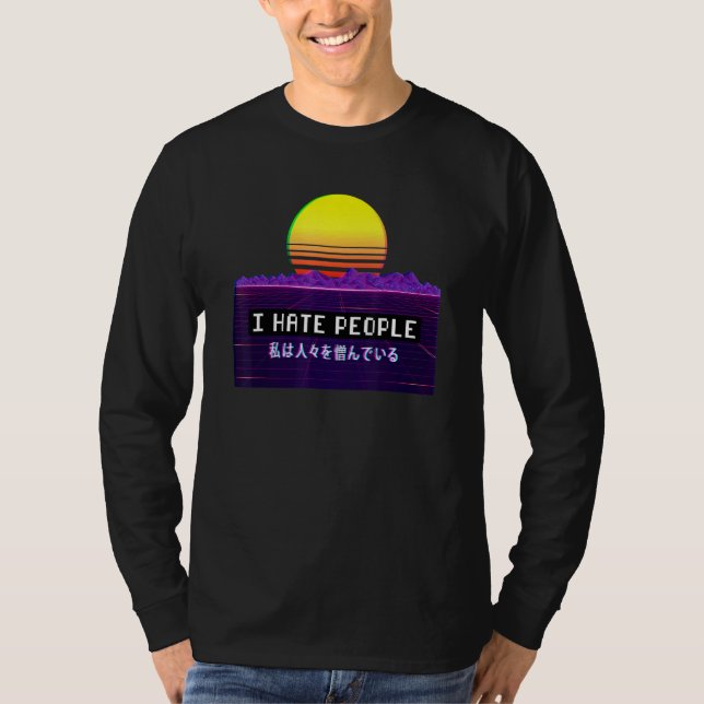 Ich hasse Menschen Vaporwave Ästhetische Ästhetik T-Shirt (Vorderseite)