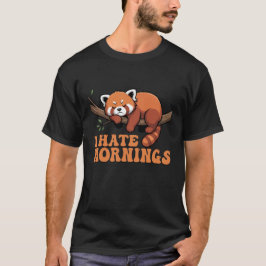 Ich hasse Morgenlustige Fauler Roter Panda Schlaf T-Shirt