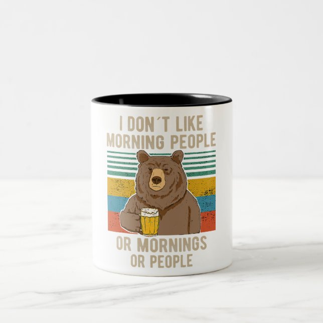 Ich hasse Morgenmenschen und Morgenstunden und die Zweifarbige Tasse (Mittel)