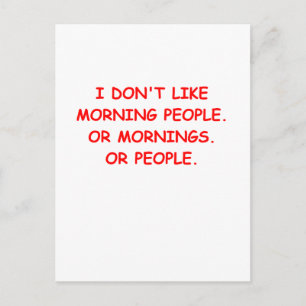 Ich hasse morgens postkarte