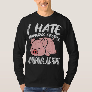 Ich hasse Morning People Lazy Animal T-Shirt