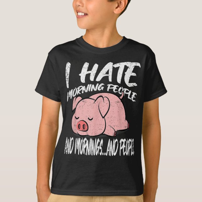 Ich hasse Morning People | Lazy Animal T-Shirt (Vorderseite)