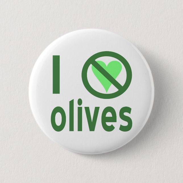 Ich hasse Oliven (grün) Button (Vorderseite)