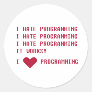 Ich hasse Programmieren Runder Aufkleber